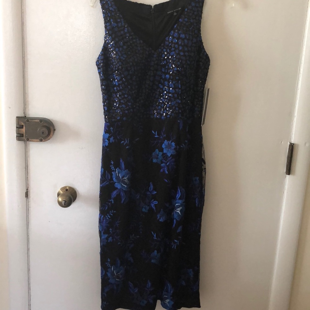 Sequined /lacy size 4 midi dress David Meister